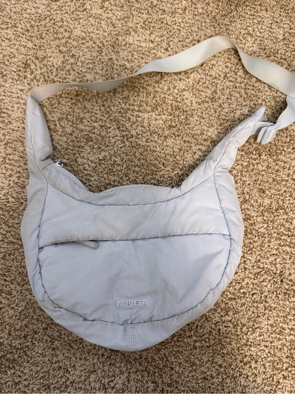 Athleta Light Blue Quilted Crossbody Bag